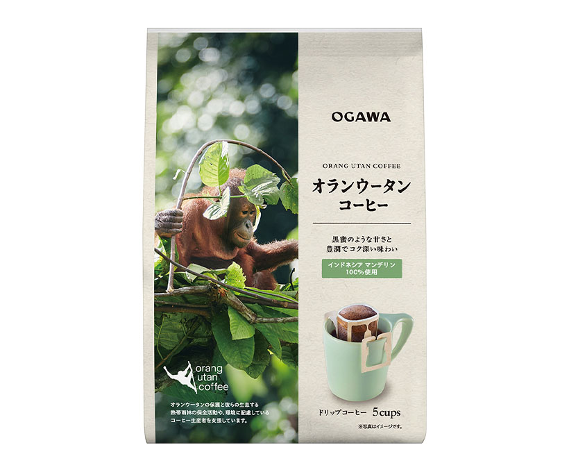コーヒー・コーヒー用クリーム・紅茶特集：小川珈琲　オランウータンコーヒーパッ&hellip;